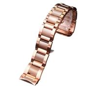 ROUREOX 23MM Uomini Metallico Cinturino Orologio, Estremità Curva, 316L Acciaio Inossidabile Braccialetto Sostituzione per Cartier Calibre W7100037/W7100041/W7100015-Oro Rosa 23MM