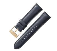 ROUREOX 24mm Cinturini da Orologio Pelle Vera Cerniera Metallo Rilascio Rapido Braceletti da Orologio Ricambio per FOSSIL FS5061 FS5237 ME3052 3054-Blu Scuro + Oro Rosa
