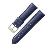 ROUREOX 24mm Cinturini da Orologio Pelle Vera Cerniera Metallo Rilascio Rapido Braceletti da Orologio Ricambio per FOSSIL FS5061 FS5237 ME3052 3054-Azzurro + Argento