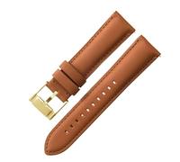 ROUREOX 24mm Cinturini da Orologio Pelle Vera Cerniera Metallo Rilascio Rapido Braceletti da Orologio Ricambio per FOSSIL FS5061 FS5237 ME3052 3054-Marrone Chiaro + Oro