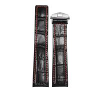 ROUREOX 24mm Cinturino In Cuoio Autentico Artigianale Fibbia A Farfalla Regolabile Cinturino In Cuoio Morbido Accessori per TAG HEUER perMULA 1-Nero + Rosso + Argento