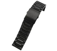 ROUREOX 3 Perline Metallo Solido Sostituzione Braccialetto Orologio, Estremità Dritta Spazzolato Acciaio, Fibbia Pieghevole Braccialetto per Diesel DZ7395/7370/7311/4358-Nero 26MM