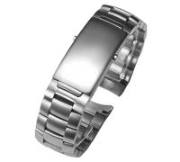 ROUREOX 316L Acciaio Inossidabile Estremità Curva Braccialetto Orologio, Metallo Solido Accessorio Orologio Sostituzione per Omega De Ville-Argento 3-Bead 22MM