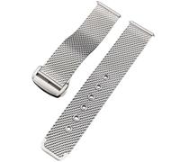 ROUREOX 316L Acciaio Inossidabile Sostituzione Bracciale Orologio, Solido Metallo Fibbia Pieghevole Cinturino Orologio per Omega Seamaster 007/300-Argento 20MM