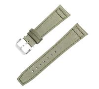 ROUREOX Bracciale in Tela Intrecciata Lavabile, Cinturino di Ricambio in Pelle con Fibbia Robusta per IWC Le Petit Prince Edition-Verde 22mm