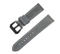 ROUREOX Bracciale Vintage Pelle Scamosciata Sgancio Rapido, Cinturino Ricambio con Resistente Fibbia Nera per Panerai Luminor series-Grigio 26mm