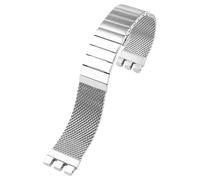 ROUREOX Braccialetto Orologio Interfaccia Specializzata Metallo Solido, 316L Acciaio Inossidabile Cinturino Orologio Sostituzione per SWATCH Irony Chrono YCS443G-Argento 21MM