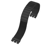 ROUREOX Braccialetto Orologio Interfaccia Specializzata Metallo Solido, 316L Acciaio Inossidabile Cinturino Orologio Sostituzione per SWATCH Irony Chrono YCS443G-Nero 21MM