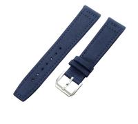 ROUREOX Cinturini d’Orologio in Telo Fermo in Metallo con Rilascio Rapido Telo E Pelle Cinturino di Sostituzione d’Orologio 21mm per IWC Portofino Pilot's Portugieser-Blu + Argento