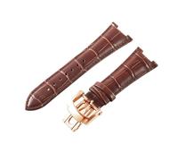 ROUREOX Cinturini da Orologio Pelle Vera Cerniera Farfalla Metallo Rilascio Rapido Braceletti da Orologio Ricambio Accessori per PATEK PHHLIPPE Nautilus collection-Marrone + Oro Rosa