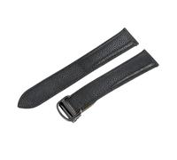 ROUREOX Cinturino d’Orologio in Pelle Autentica Cerniera in Acciaio Inoxydabile Cinturino di Sostituzione 20mm 22mm 23mm 25mm per CARTIER Tank WSTA0029 WSTA0030-Nero + Nero 23mm