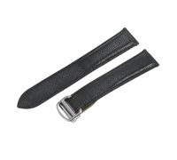 ROUREOX Cinturino d’Orologio in Pelle Autentica Cerniera in Acciaio Inoxydabile Cinturino di Sostituzione 20mm 22mm 23mm 25mm per CARTIER Tank WSTA0029 WSTA0030-Nero + Argento 22mm