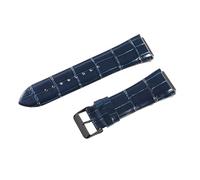 ROUREOX Cinturino d’Orologio in Pelle Autentica Cerniera in Metallo Cinturino di Sostituzione d’Orologio Vintage Fatto a Mano 22mm per Guess W0040G3 W0247G3 W0040G7-Blu + Nero