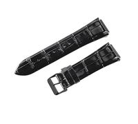 ROUREOX Cinturino d’Orologio in Pelle Autentica Cerniera in Metallo Cinturino di Sostituzione d’Orologio Vintage Fatto a Mano 22mm per Guess W0040G3 W0247G3 W0040G7-Nero + Nero