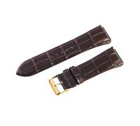 ROUREOX Cinturino d’Orologio in Pelle Autentica Cerniera in Metallo Cinturino di Sostituzione d’Orologio Vintage Fatto a Mano 22mm per Guess W0040G3 W0247G3 W0040G7-Caffè + Oro