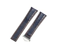 ROUREOX Cinturino di Orologio, Bracciale di Orologio Pelle Vera Cerniera Pieghevole a Pulsante di Ricambio 22 mm per TAG Heuer Carrera Heritage Calibre 6-Blu + Arancione + Argento