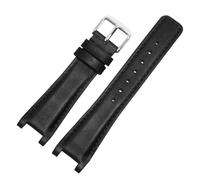 ROUREOX Cinturino di Orologio Bracciale di Orologio Pelle Vera in Stile Vintage Cerniera in Acciaio Inossidabile di Ricambio 20 x 12mm per Gucci YA1332 1333 1335-Nero + Argento