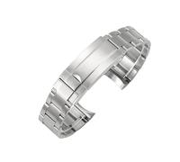 ROUREOX Cinturino di Orologio in Metallo 316L Classico Acciaio Inossidabile Fibbia Pieghevole Regolabile Sostituzione Bracciale di Orologio per Rolex Cosmograph Daytona-Argento Satinato 21mm