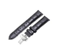 ROUREOX Cinturino di Pelle Allungati Cinturino di Ricambio Cerniera a Farfalla Espandibile Accessori di Cinturino per Tissot Chemin des Tourelles-Nero + Argento 19mm
