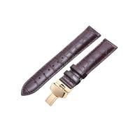 ROUREOX Cinturino di Pelle Allungati Cinturino di Ricambio Cerniera a Farfalla Espandibile Accessori di Cinturino per Tissot Chemin des Tourelles-Marrone + Oro 20mm
