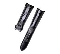 ROUREOX Cinturino di Pelle con Grana Coccodrillo Artigianali Cinturino di Ricambio Pelle Vera per Jaeger-LeCoultre Master Ultra Thin Moon-Nero B 22 * 18mm