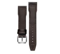 ROUREOX Cinturino In Cuoio Autentico Fibbia Metallica Regolabile Cinturini In Cuoio Morbido Accessori per IWC Mark XVII Mark XVIII Le Petit Prince Big Pilot-Marrone 22mm