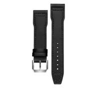 ROUREOX Cinturino In Cuoio Autentico Fibbia Metallica Regolabile Cinturini In Cuoio Morbido Accessori per IWC Mark XVII Mark XVIII Le Petit Prince Big Pilot-Nero 20mm