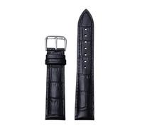 ROUREOX Cinturino In Cuoio Autentico Unisex Morbido Ecologico Universale Cinturino In Cuoio Accessori-Nero 22mm