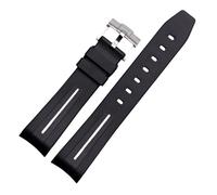 ROUREOX Cinturino Orologio Silicone 20Mm 21Mm Universale, Ricambio Morbido E Confortevole Unisex per Rolex Submariner/Daytona/GMT-Master-Bianco 20MM