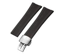 ROUREOX Cinturino Orologio Silicone 25mm Rigato Orizzontale Banda Caucciù 13mm Ansa Chiusura Farfalla Gomma Ricambio Robusta per Patek Philippe Nautilus-B2