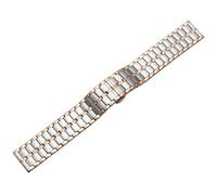 ROUREOX Metallico Cinturino Orologio Sostituzione, 316L Acciaio Inossidabile Braccialetto Distribuzione per Tissot/Longines/Omega/Casio/Fiyta-Argento Oro Rosa 20MM