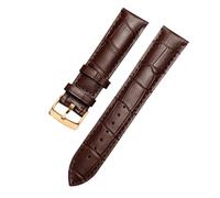 ROUREOX Pelle Vera Cinturini di Ricambio Cerniera in Acciaio Inox Cinturini di Orologio Regolabili per OMEGA Seamaster De Ville Speedmaster-Marrone + Oro 22mm