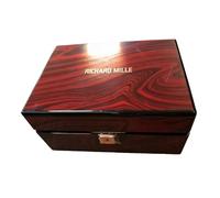 ROUREOX Scatola Espositrice Orologi Grana Legno Nero Rossastro Alta Lucentezza Slot Singolo Custodia per Richard Mille