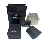 ROUREOX Scatola Orologi Nera Quadrata Custodia Orologio Singolo Custodia Viaggio Borsa Protettiva Regalo per RADO Captain Cook