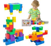 ROUSKY 48 pezzi strumenti didattici matematici - cubi magnetici esagonali, blocchi magnetici, pensiero spaziale, modelli geometrici solidi per studenti, mattoncini magnetici per bambini