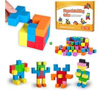 ROUSKY 48 supporti didattici matematici da 2,5 cm, cubi magnetici esagonali, blocchi magnetici, pensiero spaziale, modelli solidi geometrici per studenti, blocchi magnetici per bambini