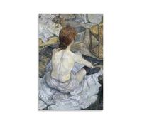 Rousse di Henri De Toulouse-Lautrec 1889 Famoso disegno di una donna seduta su un letto di vestiti Dark Moody Estetica Fine Art Print Photo Art Painting Poster Home Modern Decor Poster 24x3