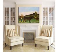 Rousseau filatrice e bovini design quadro stampa tela dipinto telaio arredo casa