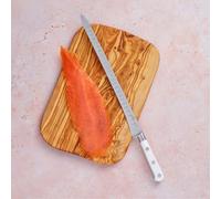 Rousselon Toque Blanche Smerlato Lama Coltello da Salmone Rivetti in Scatola, Bianco, 30 cm