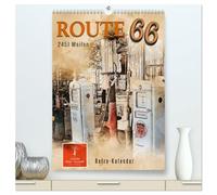 Route 66 - 2451 Meilen (hochwertiger Premium Wandkalender 2026 DIN A2 hoch), Kunstdruck in Hochglanz: Route 66, endlos lange Straße von Chicago (Illinois) nach Santa Monica (Kalifornien).
