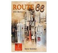 Route 66 - 2451 Meilen (Wandkalender 2026 DIN A2 hoch), CALVENDO Monatskalender: Route 66, endlos lange Straße von Chicago (Illinois) nach Santa Monica (Kalifornien).