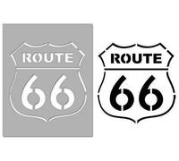 ROUTE 66 AUTOSTRADA INSEGNA Stampo da parete, arte decorativo Hobby Pittura Stampo Diy Strumento riutilizzabile - SEMI-TRASPARENTI STAMPO, XS/11X11.5CM