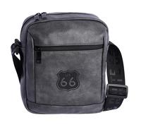 ROUTE 66 - Borsa Uomo - Borsa a tracolla Uomo - Borsa a tracolla uomo - Borsa a tracolla in pelle - regalo per uso quotidiano, viaggi, affari, Edu, grigio