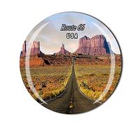 Route 66 Chicago USA America Calamita da frigorifero con cristallo turistico Souvenir regalo collezione frigorifero adesivo magnetico