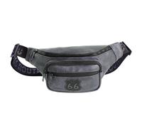 ROUTE 66 - Marsupio Uomo in Pelle Sintetica - Marsupio Uomo Elegante con 2 Tasche Frontali, 3 Scomparti con Cerniera e Tasca Interno con Cerniera, grigio, 28 cm x 13 cm x 7 cm, Marsupio con 3