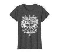 Route 66 Mother Road Crest Maglietta, Donna, Grigio Scuro, 3XL