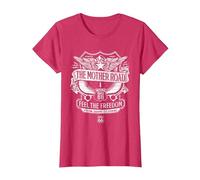 Route 66 Mother Road Crest Maglietta, Donna, Rosso mélange, 3XL