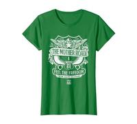 Route 66 Mother Road Crest Maglietta, Donna, Verde Mela, S