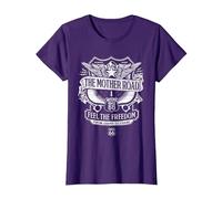 Route 66 Mother Road Crest Maglietta, Donna, Viola, M