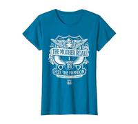 Route 66 Mother Road Crest Maglietta, Donna, Zaffiro, L